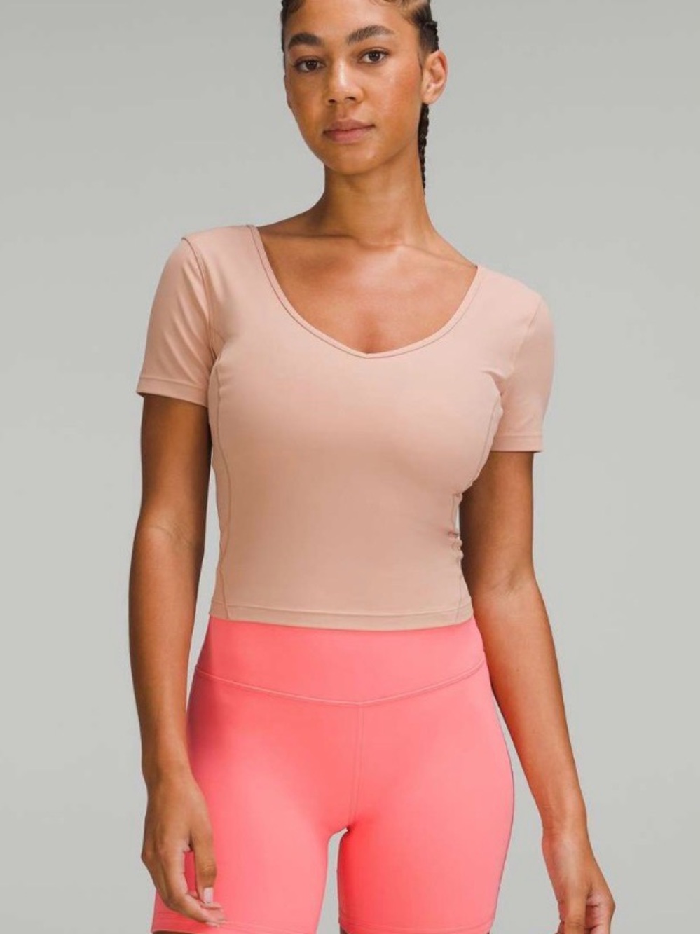 lululemon athletica Align Tshirt Clay Pink Scoop-Neck Short Sleeve Crop Top